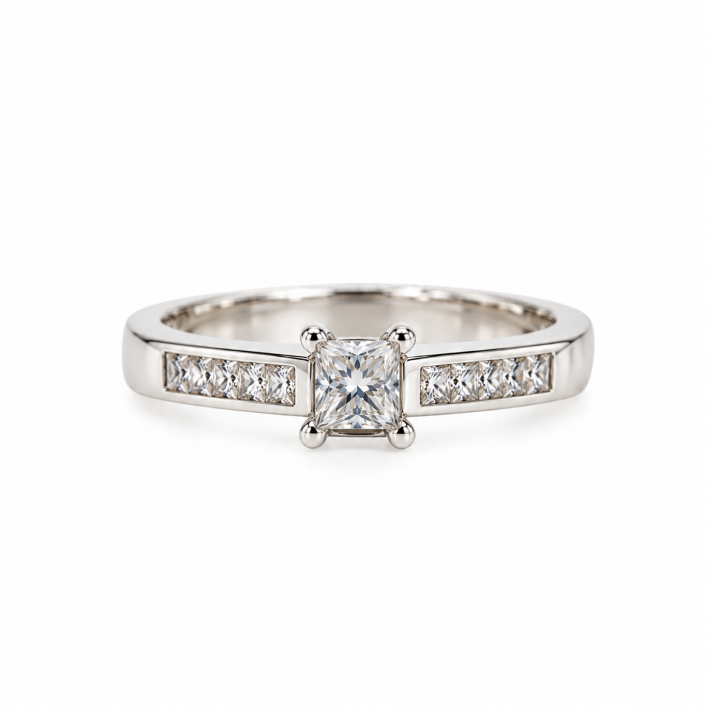 Camille | 18ct White Gold Princess Cut Diamond Ring