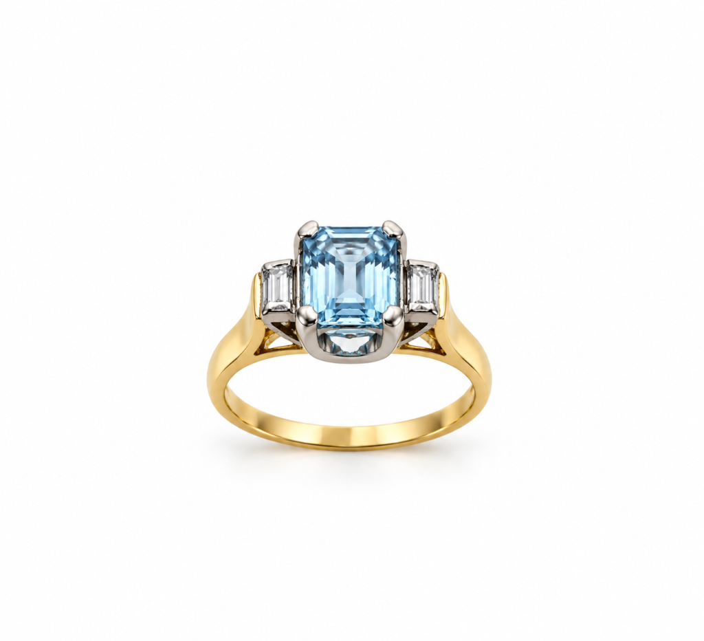 Azura | 18ct Yellow Gold Blue Gemstone & Diamond Ring