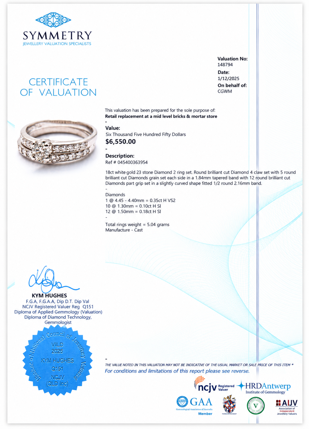 Seraphina | 18ct White Gold Diamond Bridal Set - Image 2
