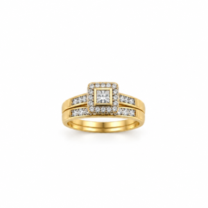 Aurelia | 18ct Yellow Gold Princess Cut Diamond Bridal Set