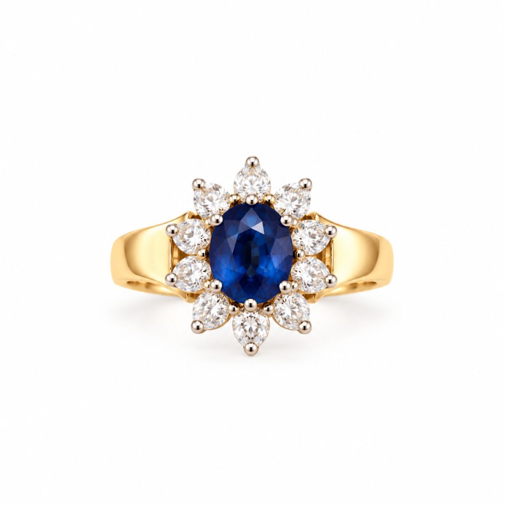 Alexandra | 18ct Yellow & White Gold Natural Sapphire & Diamond Ring