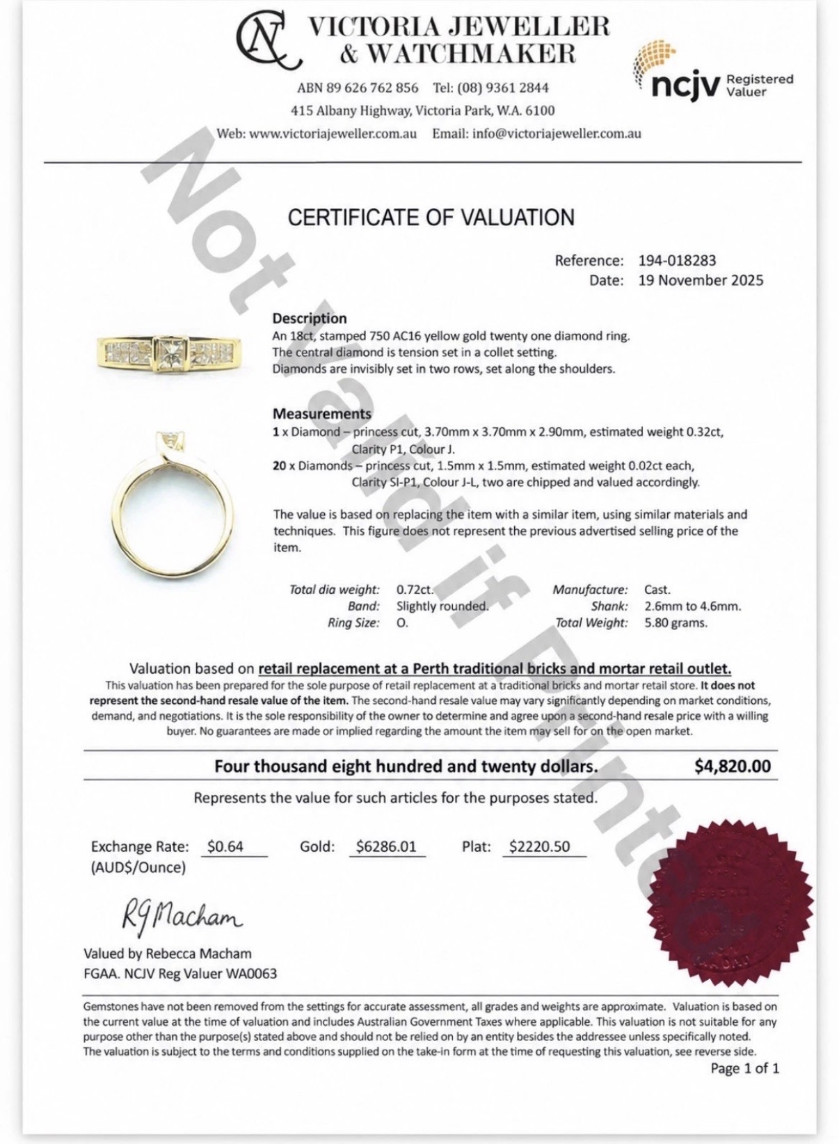 Margot | 18ct Yellow Gold Princess Cut Diamond Ring - Image 2