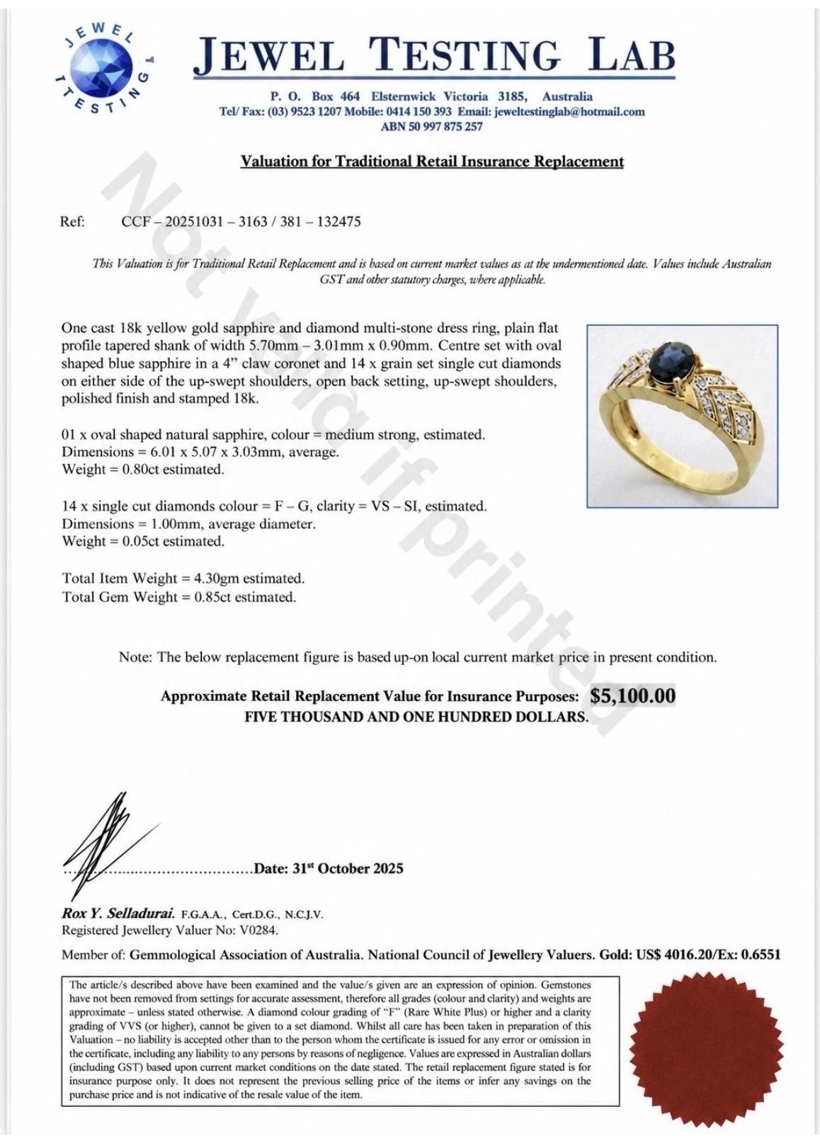 Sapphire Empress | 18ct Yellow Gold Sapphire & Diamond Ring - Image 2